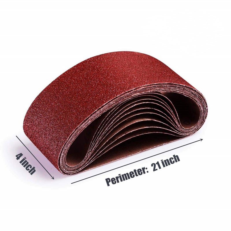 SHUTTLE GENIUS 4 x 21 Sanding Belt, 80 Grit Aluminum Oxide Belt Sander Paper 4x21,12 Pack (4x21 Inch, 80 Grit) - Image 3